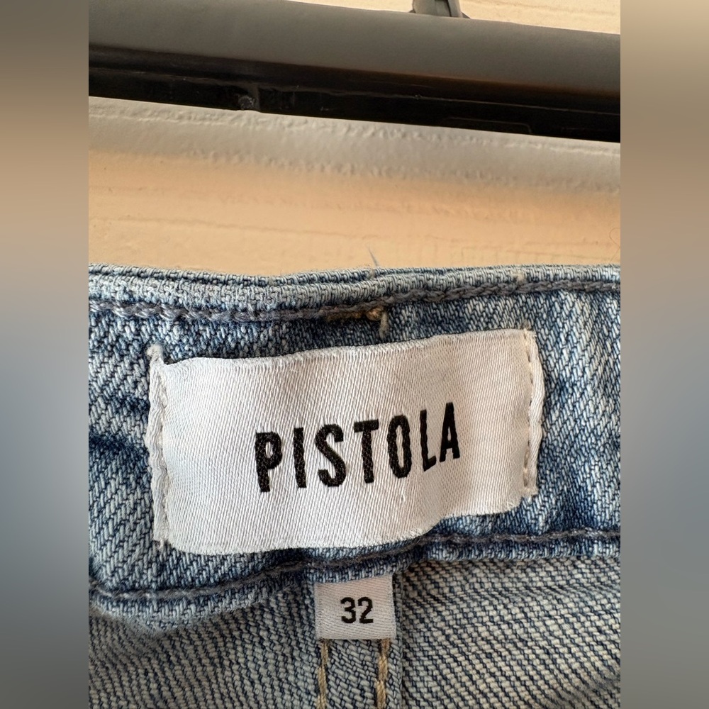 Pistola Distressed Light Wash Straight Leg Jeans Size 32 - Picture 7 of 7